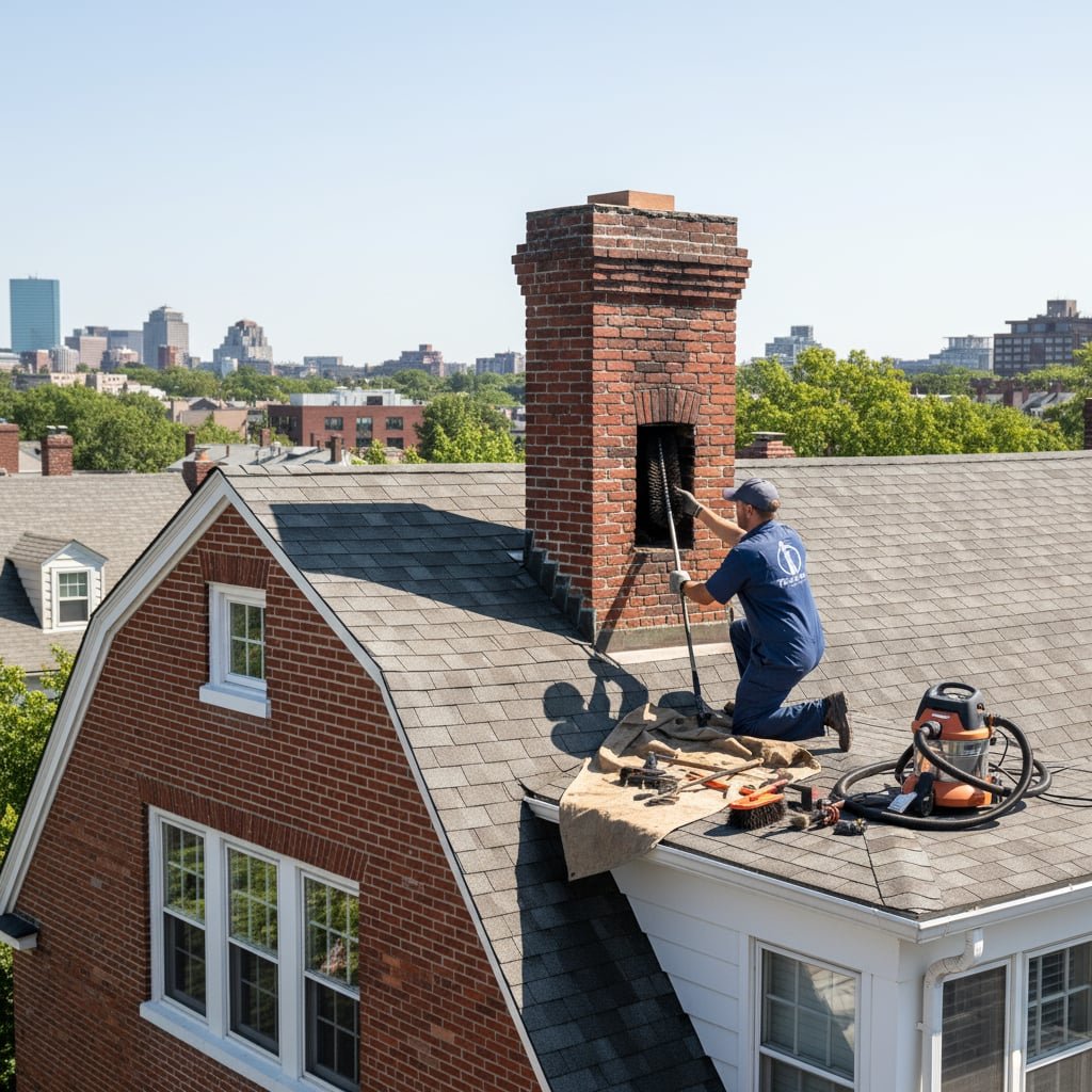 Titan Flow Chimney Sweep team working on chimney